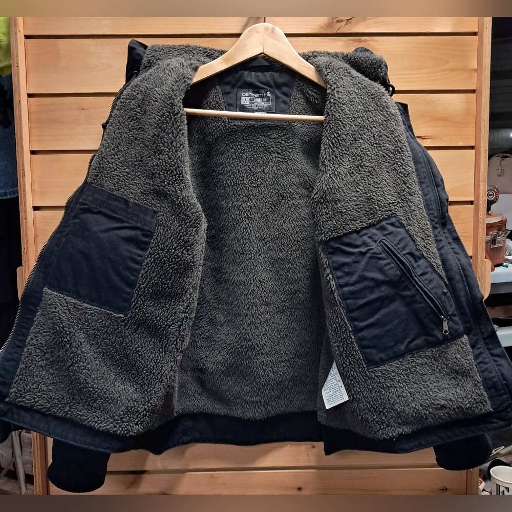 Carhartt Washed Duck Sherpa Lined Jacket Size Small - Picture 5 of 7